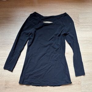 lululemon athletica Black 3/4 Long Sleeve Top with Open Back